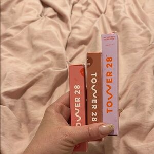 Tower 28 Lip Gloss Trio and Mascara